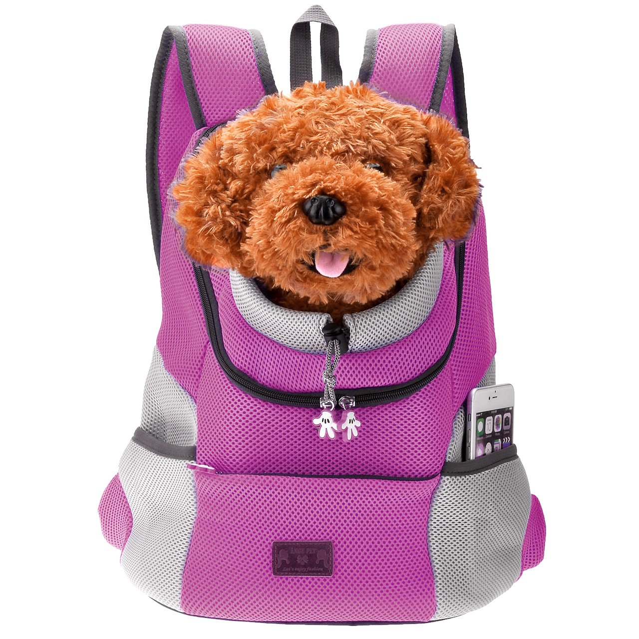 Mogoko Comfortable Dog Cat Carrier Backpack, Puppy Pet Front Pack with Breathable Head Out Design and Padded Shoulder for Hiking Outdoor Travel
