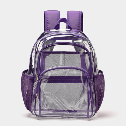 KUI WAN Clear Backpack,Clear Bag Stadium Approved Large Clear Backpack Heavy Duty PVC Transparent Clear Bag for Stadium, School