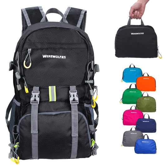 WEREWOLVES 20/35L Lightweight Hiking Backpack, Ultralight Water Resistant Travel Packable Daypack for Women Men