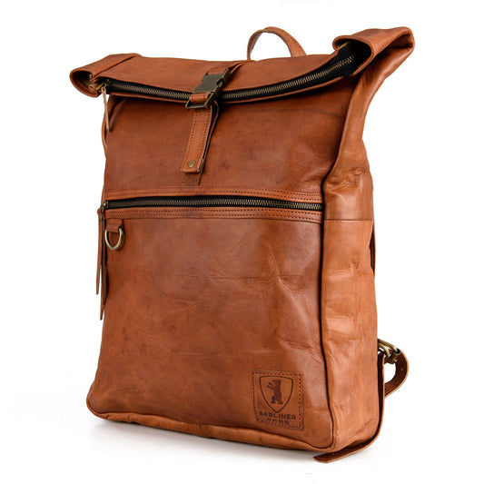 BERLINER BAGS Utrecht M Leather Backpack Laptop Rucksack Men Women Retro Brown…