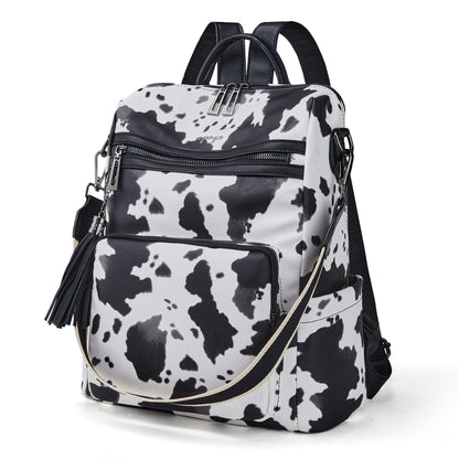 OPAGE Leather Backpack Purse for Women Fashion Tassel Ladies Shoulder Bags Designer Large Travel Backpack Bags