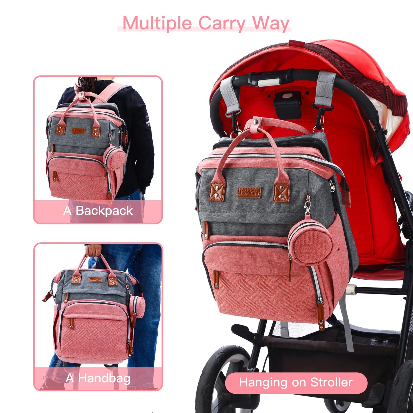 ISMGN Diaper Bag Backpack, Large Diaper Bag Multifunctional Diaper Bag Diaper Bags for Boys, Baby Shower Gifts