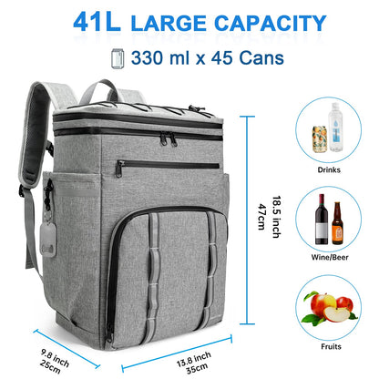 Simaixing Backpack Coolers Insulated Leak Proof, 45 Cans Beach Cooler Backpack, Large Capacity Ice Chest Backpack, Waterproof Soft Cooler Bag Lunch Backpack for Men Women Camping Hiking
