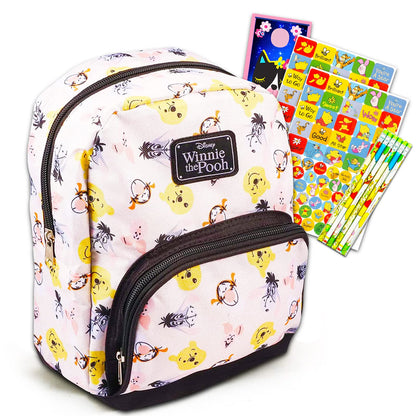 Disney Winnie the Pooh Preschool Backpack for Toddlers ~ 4 Pc School Supplies Bundle with Pooh 10" Mini Backpack for Boys and Girls