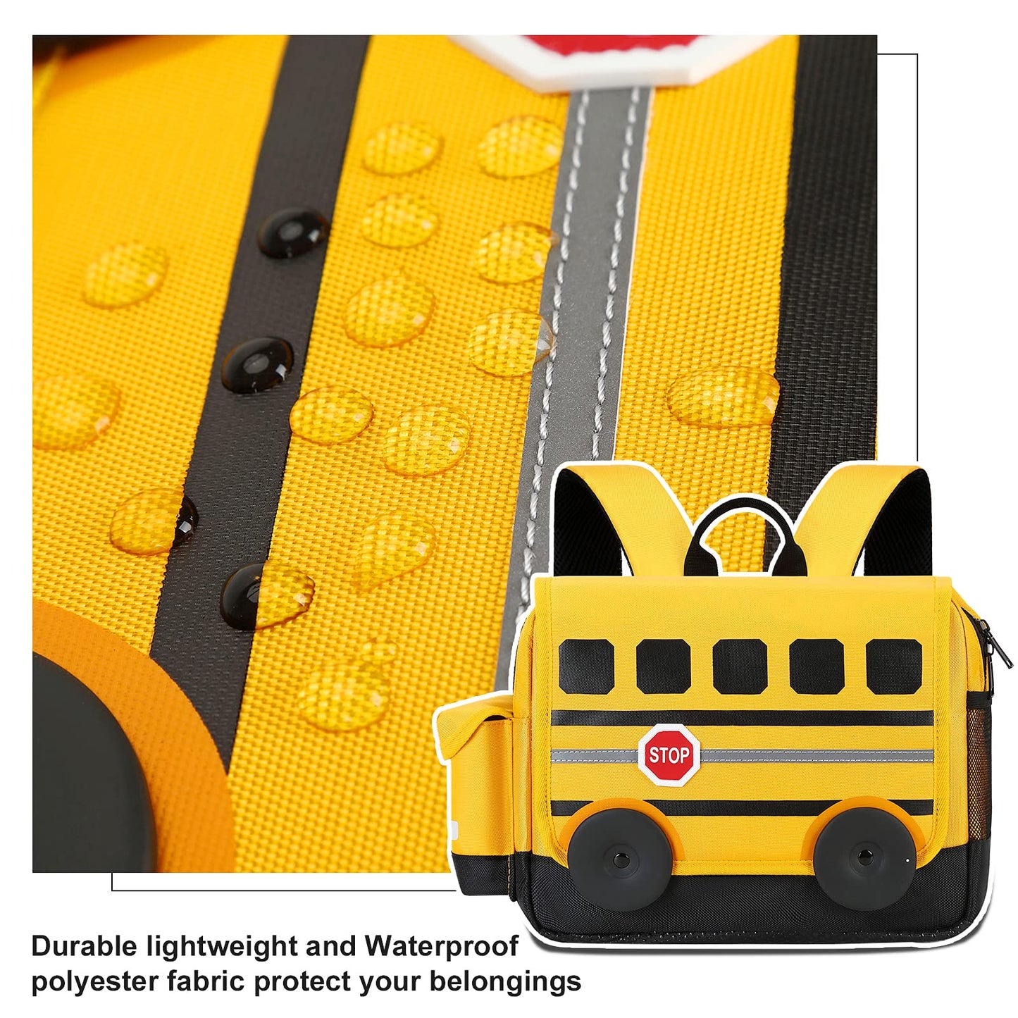 Toddler Backpack Boy Preschool School Bus Bookbag Kindergarten 3D Daycare Bags with Insulation Lunch Box