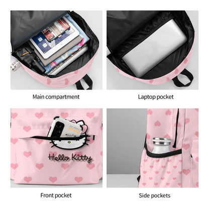 ISUNIET Travel Backpack, Notebook Laptop Bags For Men Women Weekend Outings Accessories For Trip Book Bag Travel Hiking Camping Work Cartoon Pink Cute Cat 4 Black 4