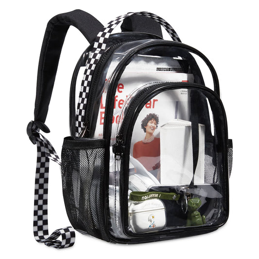 LIGHT FLIGHT Clear Backpack with Reinforced Padded Straps Heavy Duty PVC Transparent Backpack See Through Bookbags