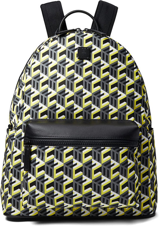 MCM Cubic Logo Nylon Backpack Medium Yellow One Size
