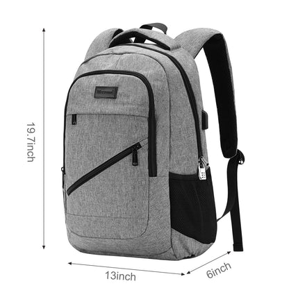 Mecrowd Laptop Backpack ,Anti Theft backpack with USB Charging Port, 15.6 Inch Large Backpack for Travel