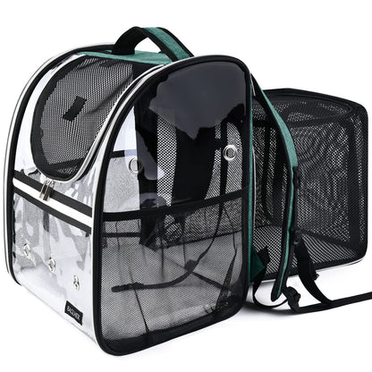 BAGLHER Expandable Pet Carrier Backpack，Pet Bubble Backpack for Small Cats Puppies Dogs Bunny, Airline-Approved Ventilate Transparent Capsule Backpack for Travel, Hiking and Outdoor Use.