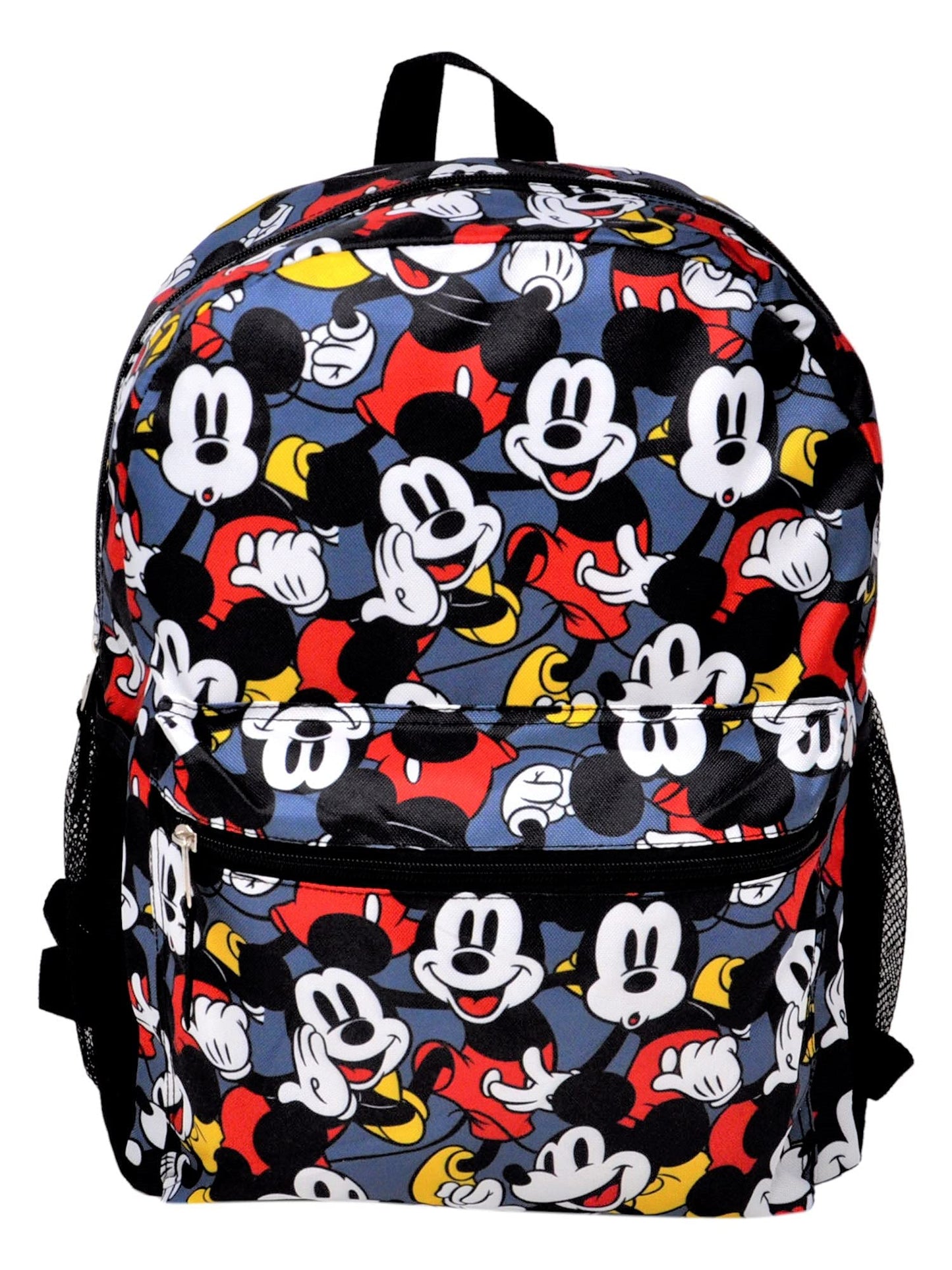 Disney Mickey Mouse 16" Backpack Bag All Over Print Cargo and Side Mesh Pockets