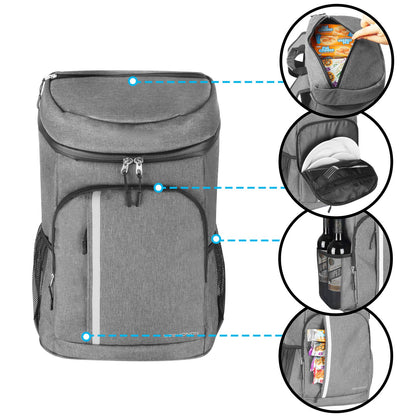 SEEHONOR Insulated Cooler Backpack Leakproof Soft Cooler Bag Lightweight Backpack with Cooler for Lunch Picnic Hiking Camping Beach Park Day Trips