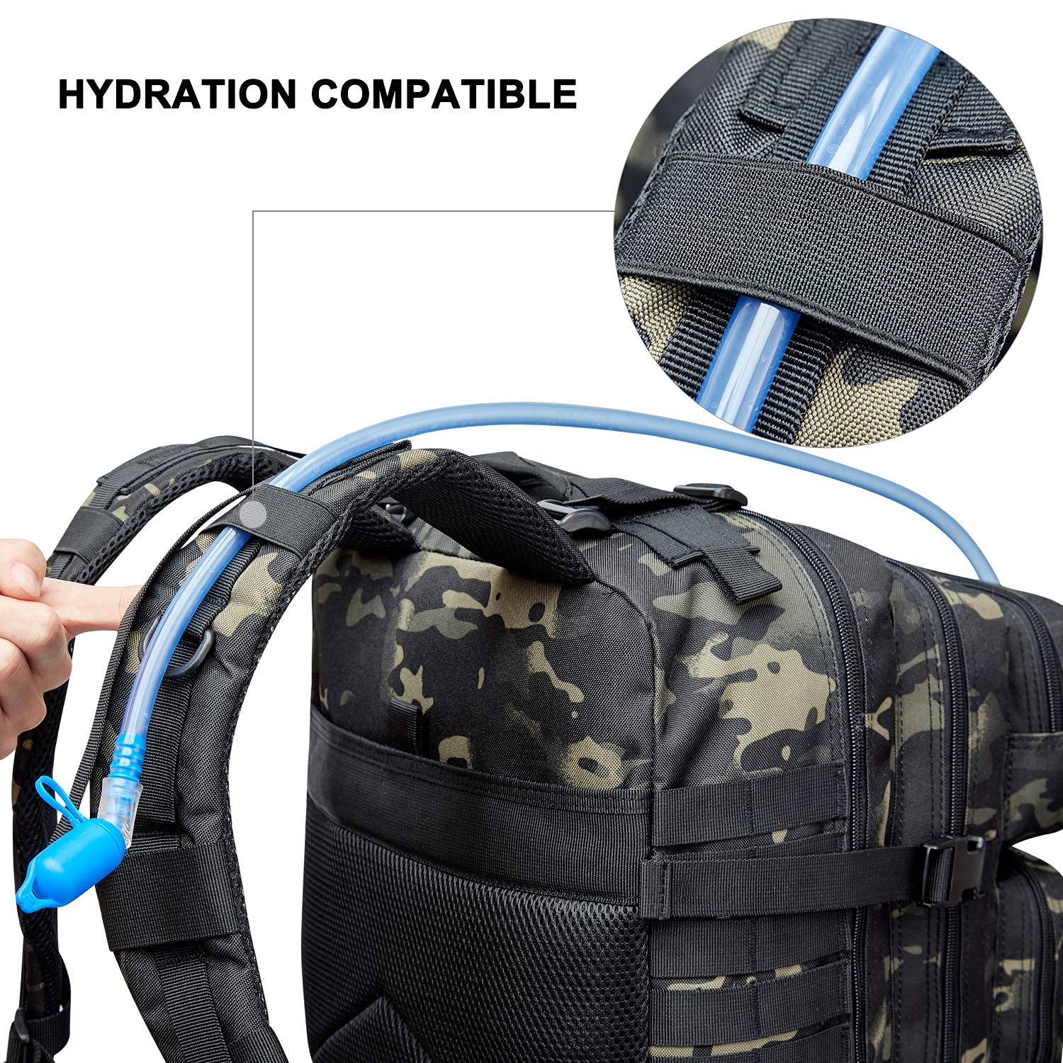 Prospo 40L Military Tactical Shoulder Backpack for School Assault Survival Molle Bag Pack Fishing Backpack for Tackle Storage