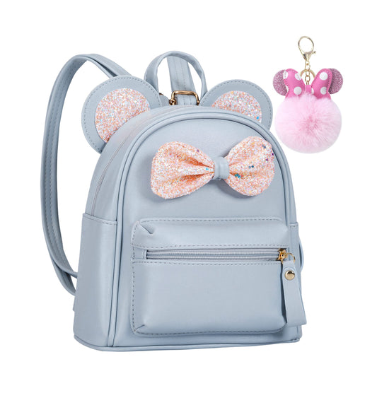 Sunwel Fashion Cutest Mini Backpack Toddler Sequin Bow Mouse Ears Bag Small Traveling Shoulder Daypack for Teen Little Girls