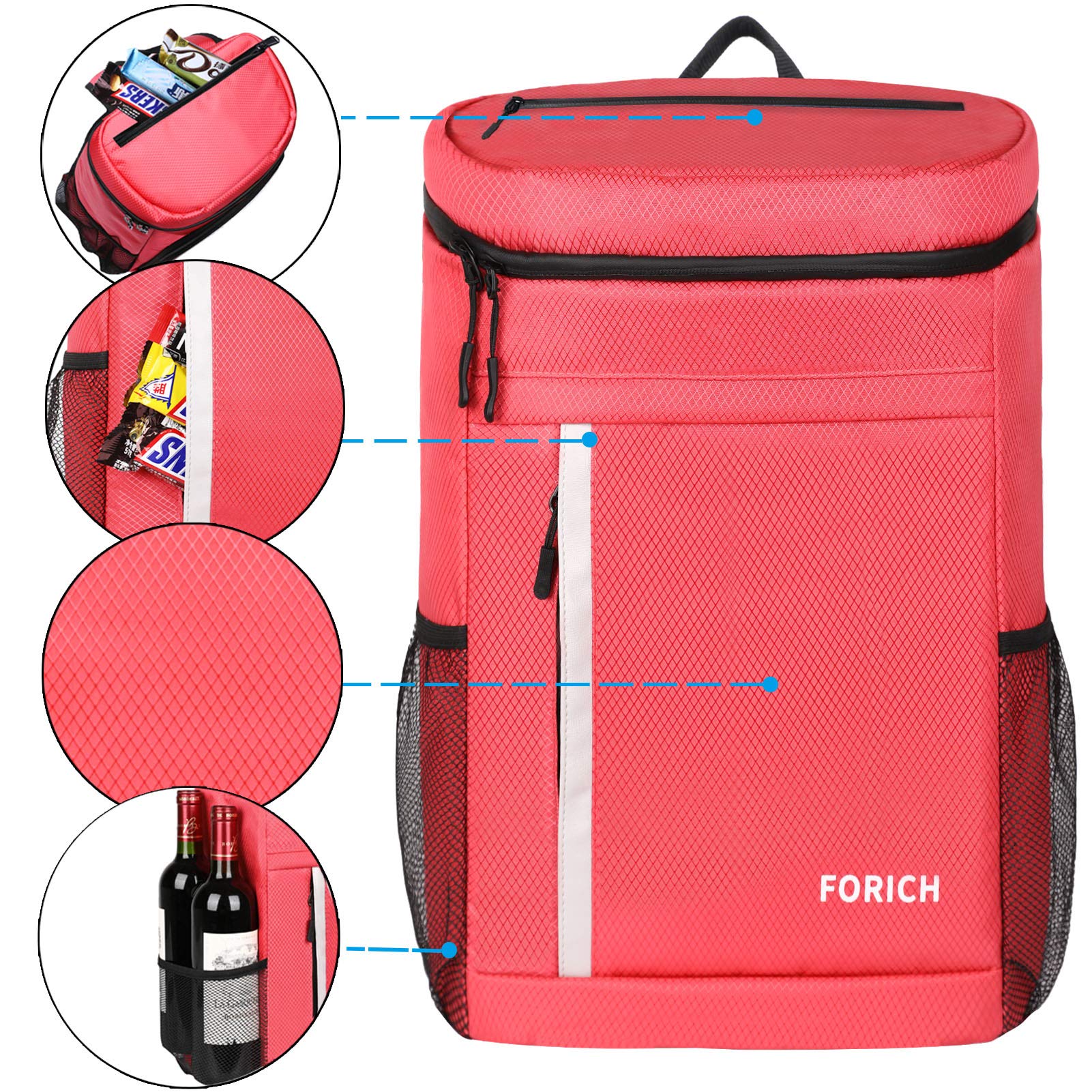 FORICH Soft Cooler Backpack Insulated Waterproof Backpack Cooler Bag Leak Proof Portable Cooler Backpacks to Work Lunch Travel Beach Camping Hiking Picnic Fishing Beer for Men Women