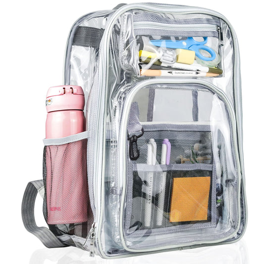 Teskyer Clear Backpack, Heavy Duty Clear Backpack for Boys and Girls, Kids Clear Backpack for School, Stadium Approved