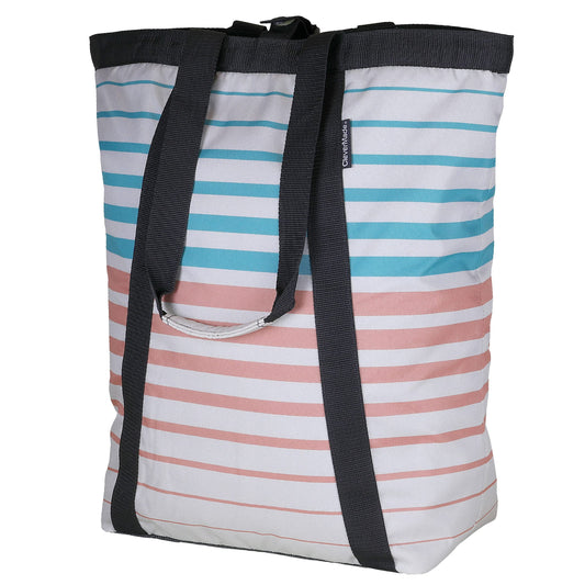 CleverMade Backpack Beach Tote with Mesh Bottom- Large Bag Great for Beach Days and Weekend Trips