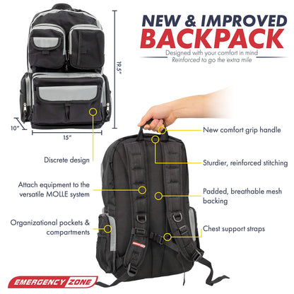 Emergency Zone Backpack: Tactical, Red, Black</li>     <li>Lightweight & Durable