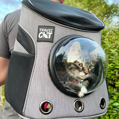 Your Cat Backpack: “The Fat Cat” Cat Backpack for Larger Cats - Premium Pet Carrier Bag for Travel and Hiking - Holds up to 25 lbs. of Cat - with Bubble Attachment, Side Pockets and Adjustable Straps